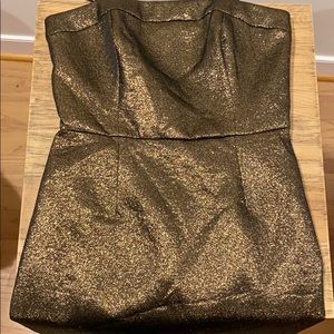 Trina Turk strapless gold dress size 6 NWT